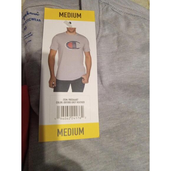 2 Pack! Champion Men's Classic Medium - Red Stone And Grey Gray New NWT - Picture 3 of 4